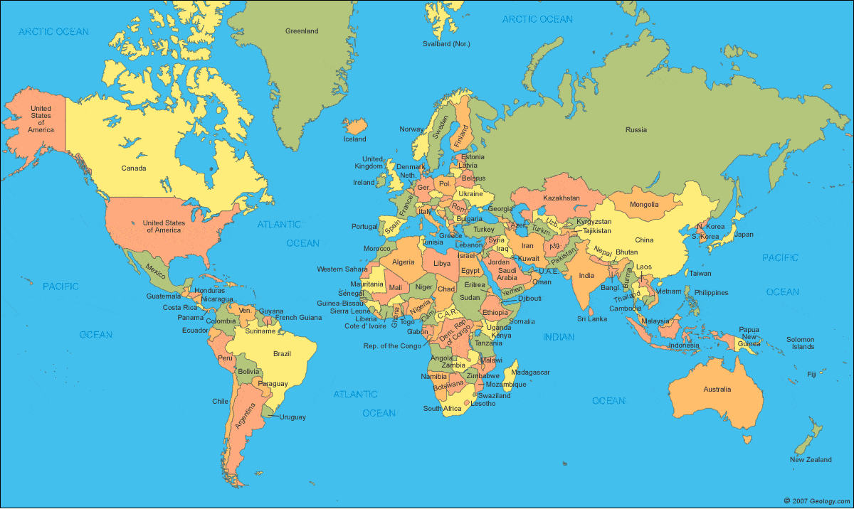 Countries Of The World Map Quiz Countries Quiz Monkey